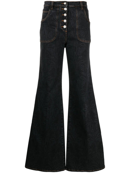 Buttoned Flared Jeans