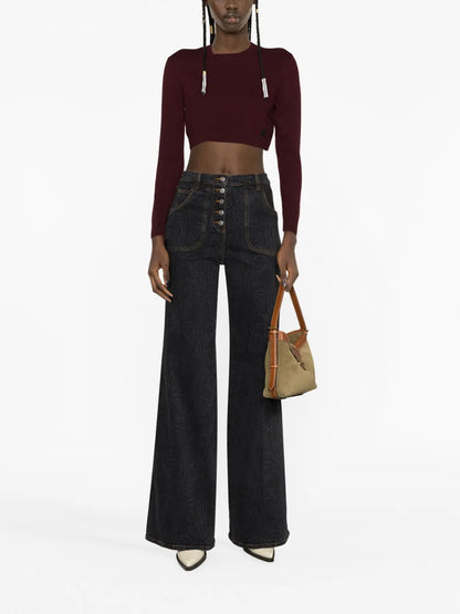 Buttoned Flared Jeans