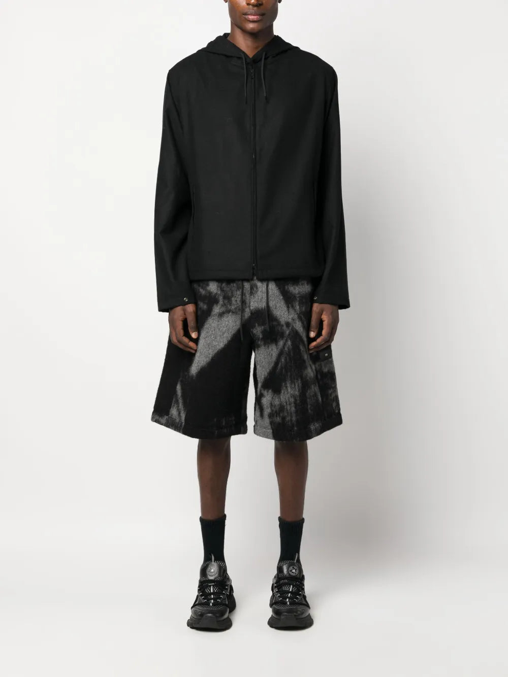 Logo-Patch Flannel Hoodie
