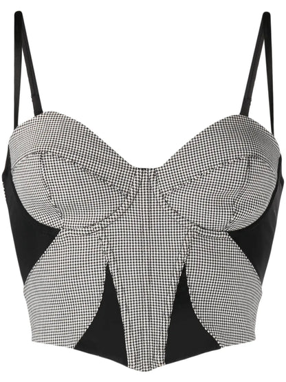 Houndstooth-Pattern Bustier