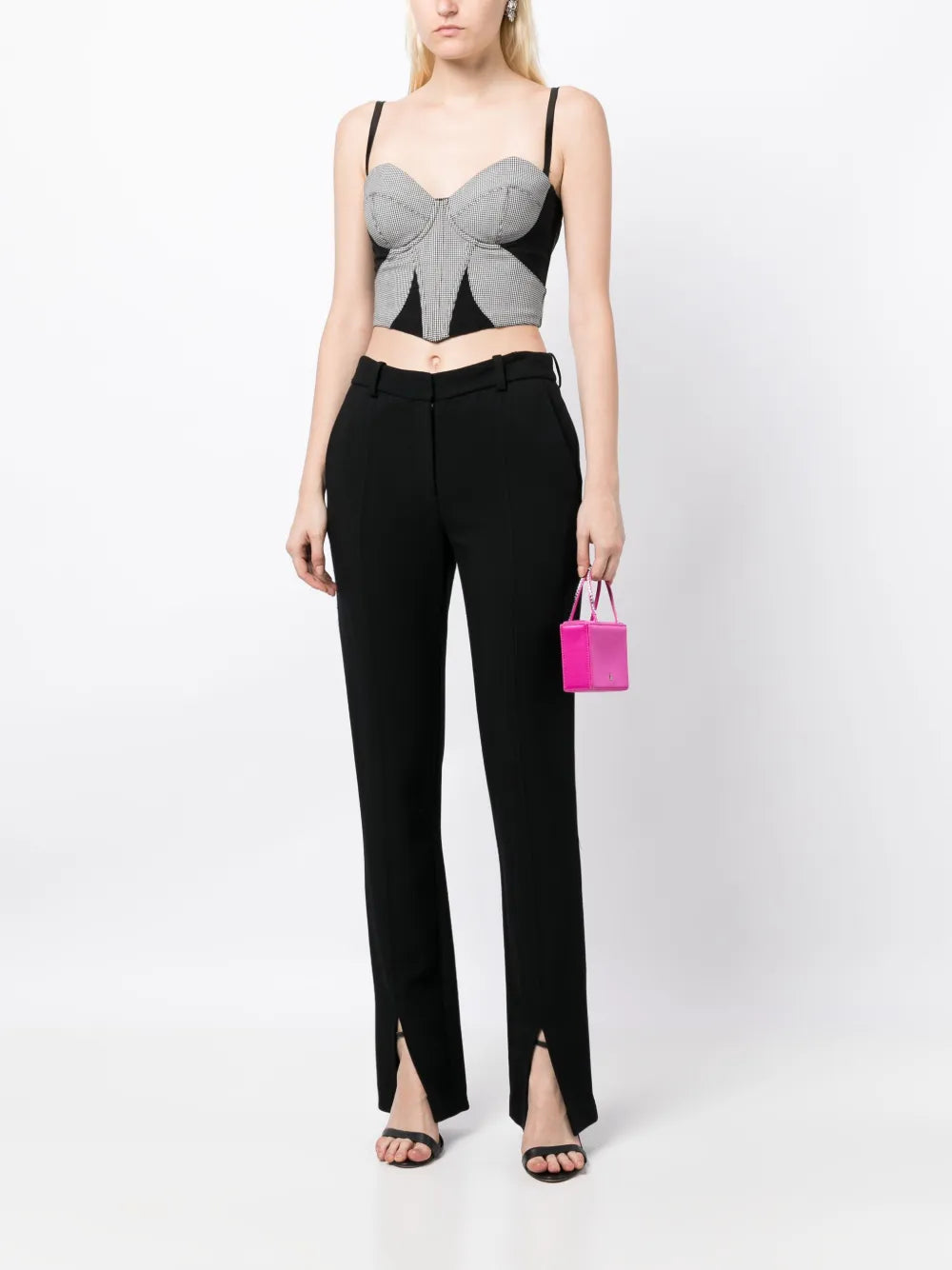 Houndstooth-Pattern Bustier