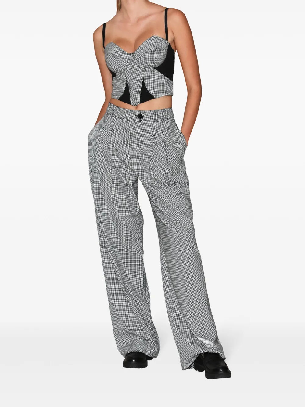 Houndstooth-Pattern Trousers