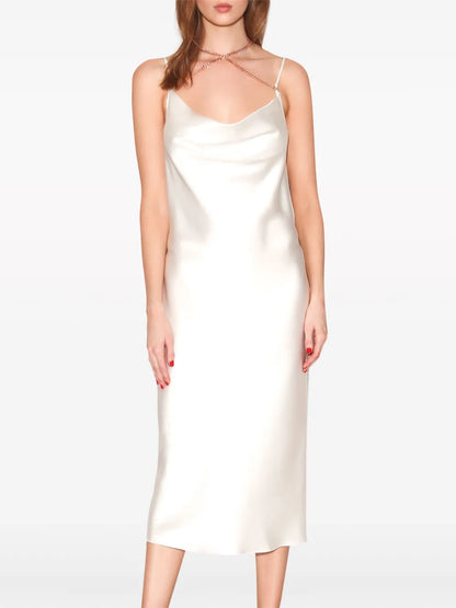 Chain-Strap Midi Dress