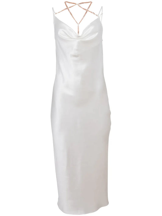 Chain-Strap Midi Dress