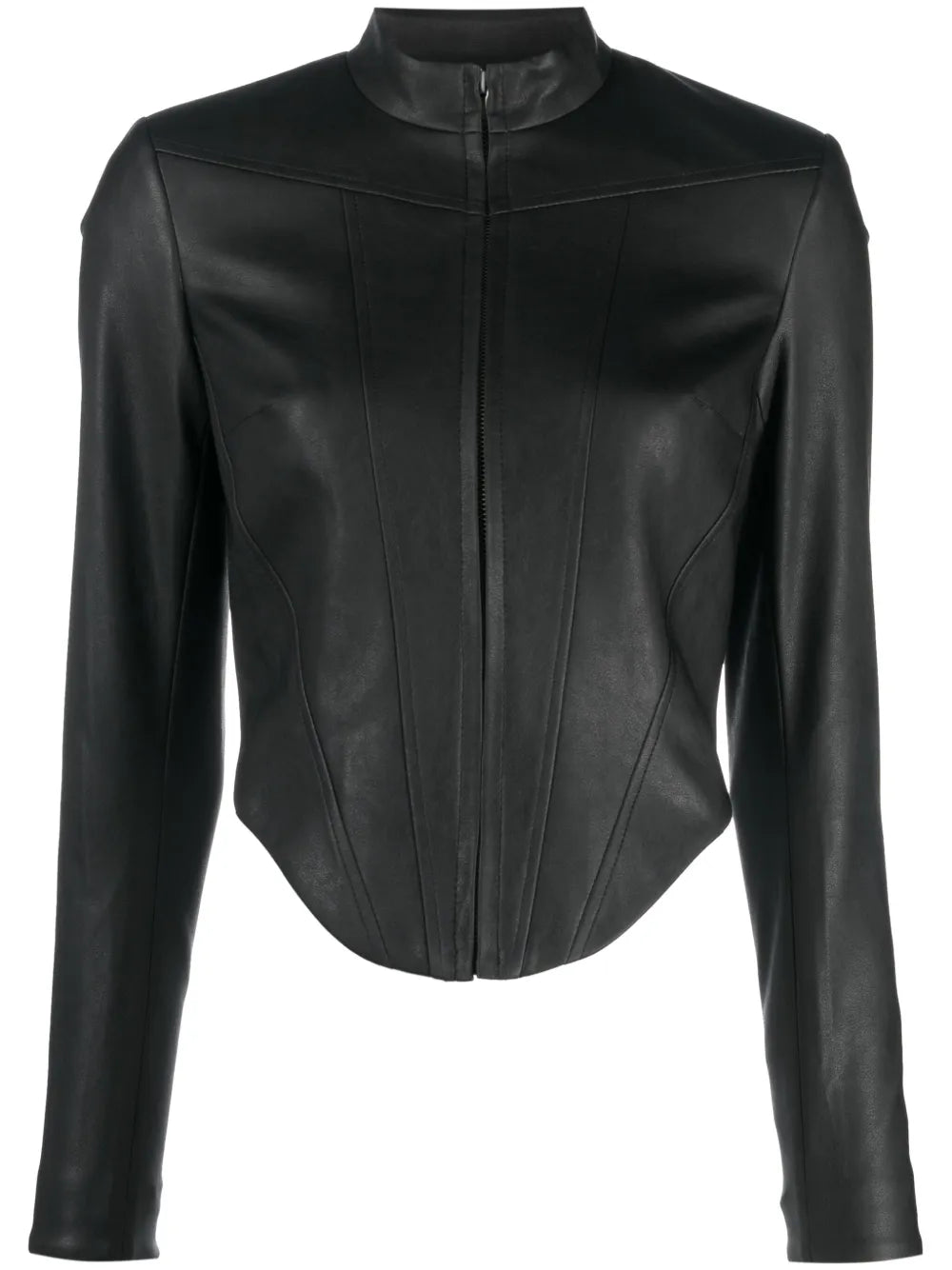 Corset Faux-Leather Biker Jacket