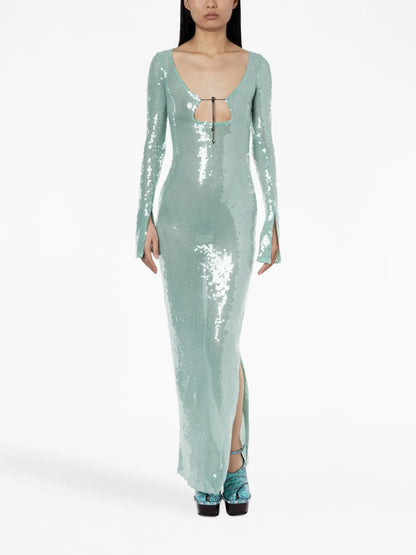 Solaria Sequin-Embellished Midi Dress