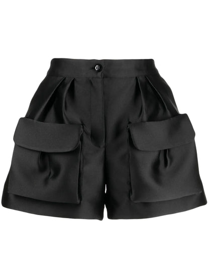 3D-Pockets Satin Mini Shorts