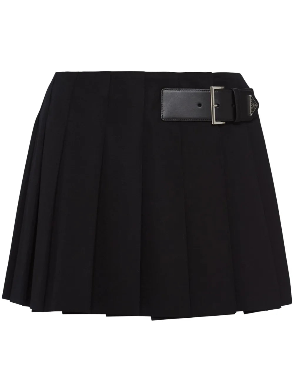 Pleated Gabardine Miniskirt
