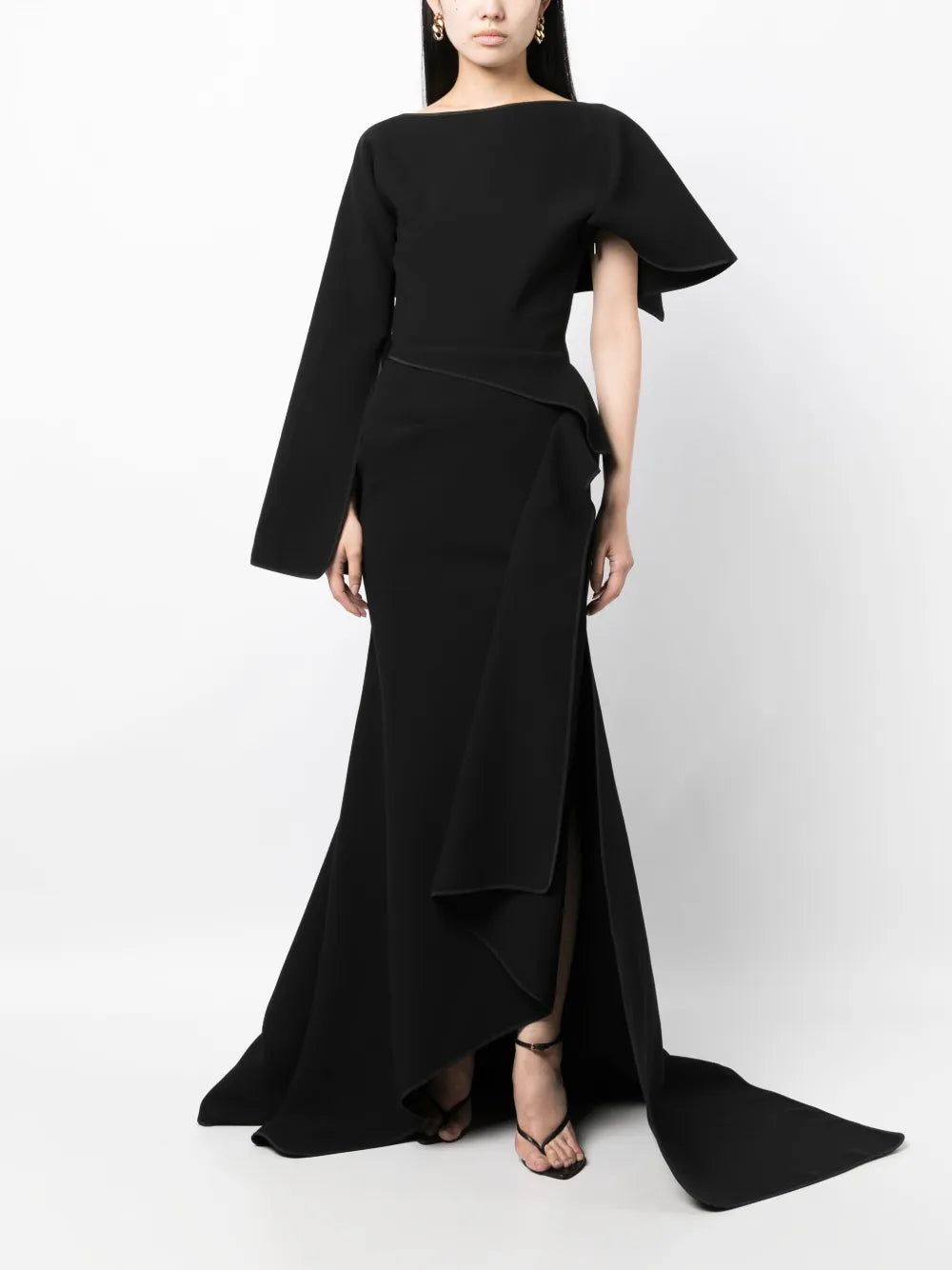 Asymmetric Draped Gown