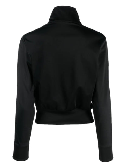 Trefoil-Logo Cropped Zipped Sweatshirt