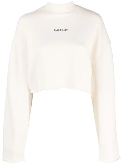 Logo-Embroidered Cropped Sweatshirt