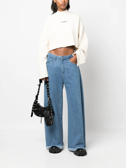 Logo-Embroidered Cropped Sweatshirt