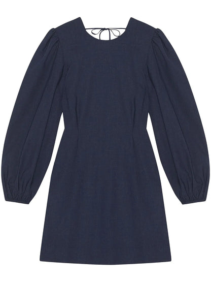 Long-Sleeved Open-Back Minidress
