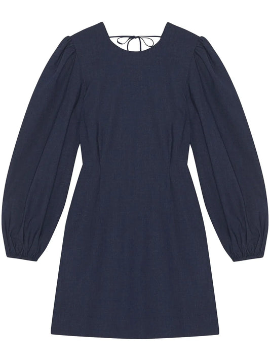 Long-Sleeved Open-Back Minidress