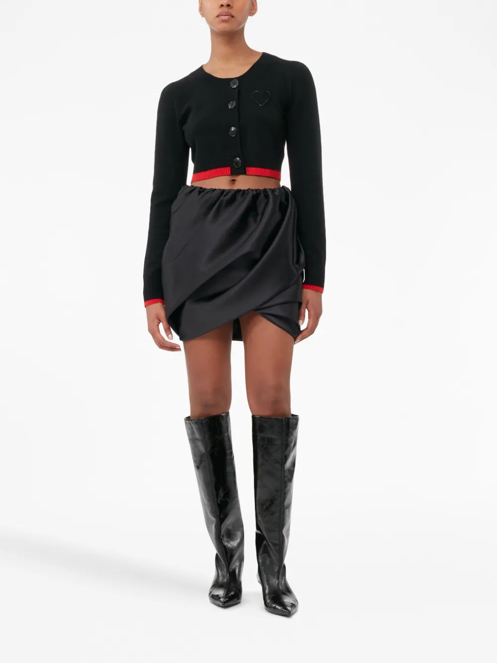 Bed-Detail Merino Wool-Blend Cardigan