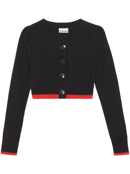 Bed-Detail Merino Wool-Blend Cardigan