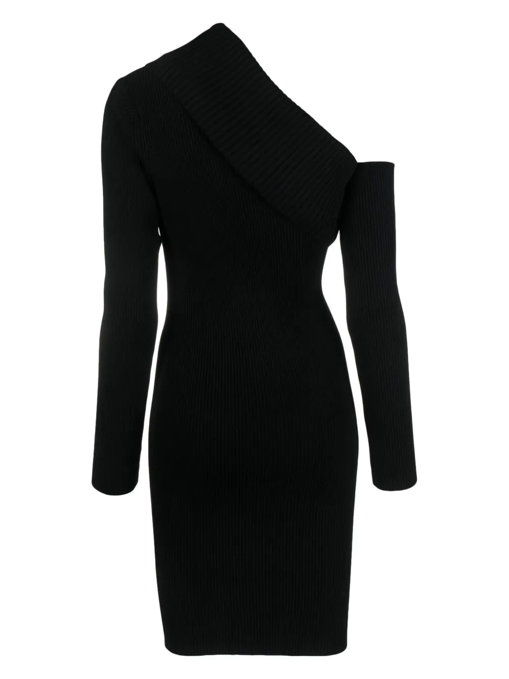 Off-Shoulder Ribbed-Knit Dress