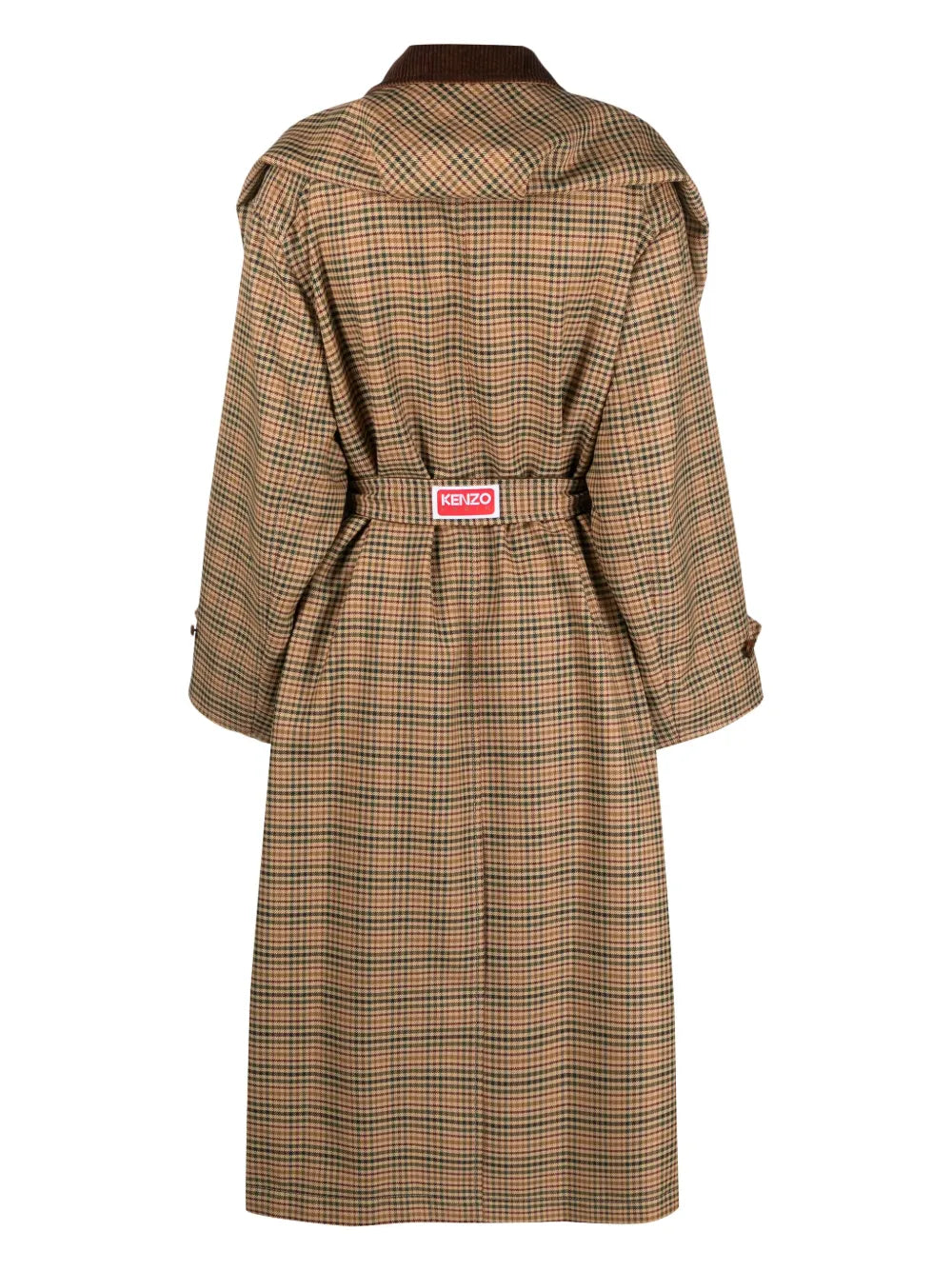 Prince Of Wales-Pattern Belted Trench Coat