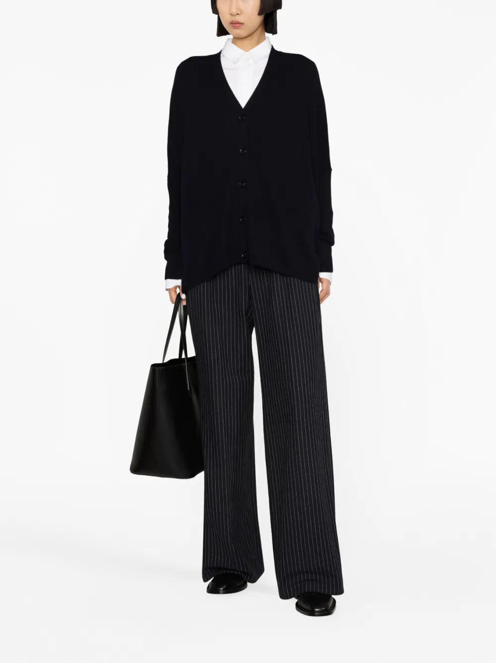 V-Neck Wool-Cashmere Cardigan