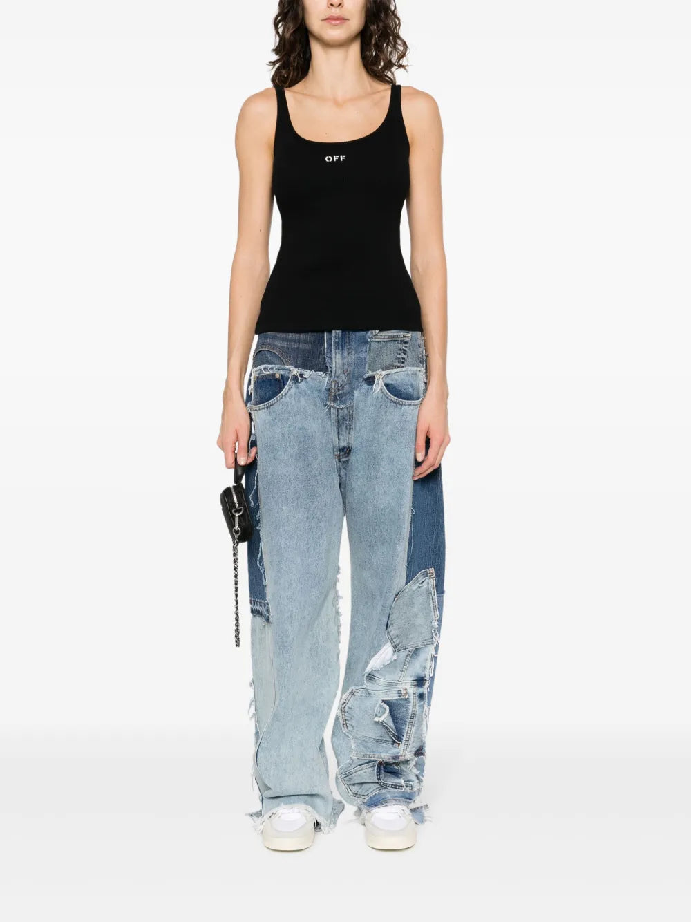 Off Stamp Ribbed-Knit Tank Top