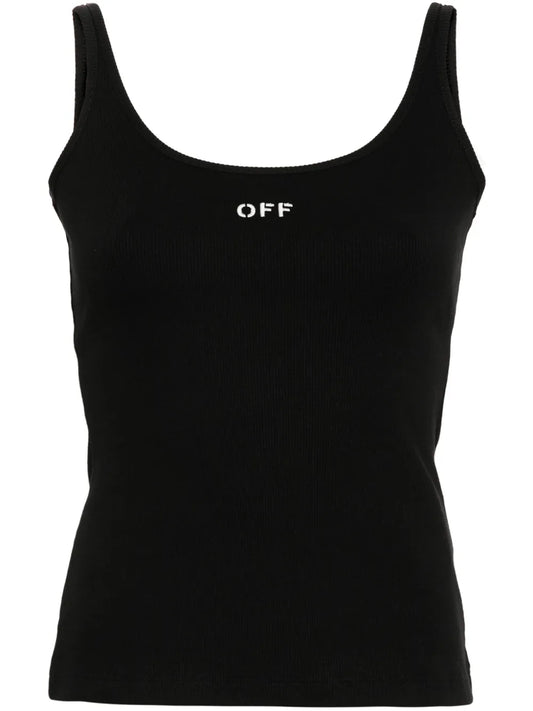 Off Stamp Ribbed-Knit Tank Top
