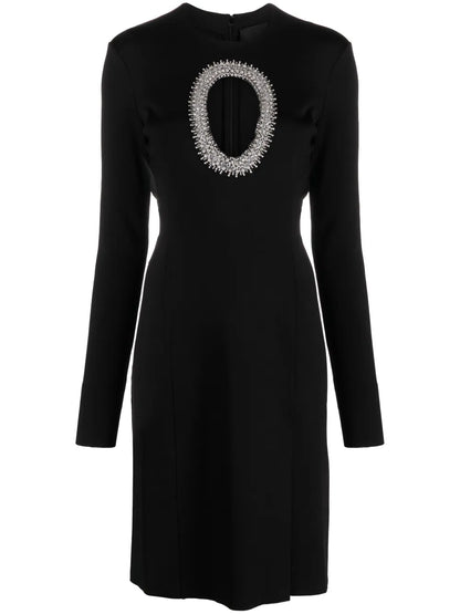 Cut-Out Crystal-Embellished Midi Dress