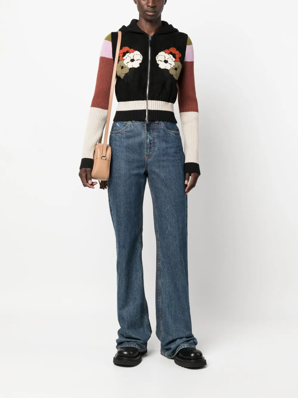 Hooded Wool Zip-Up Cardigan
