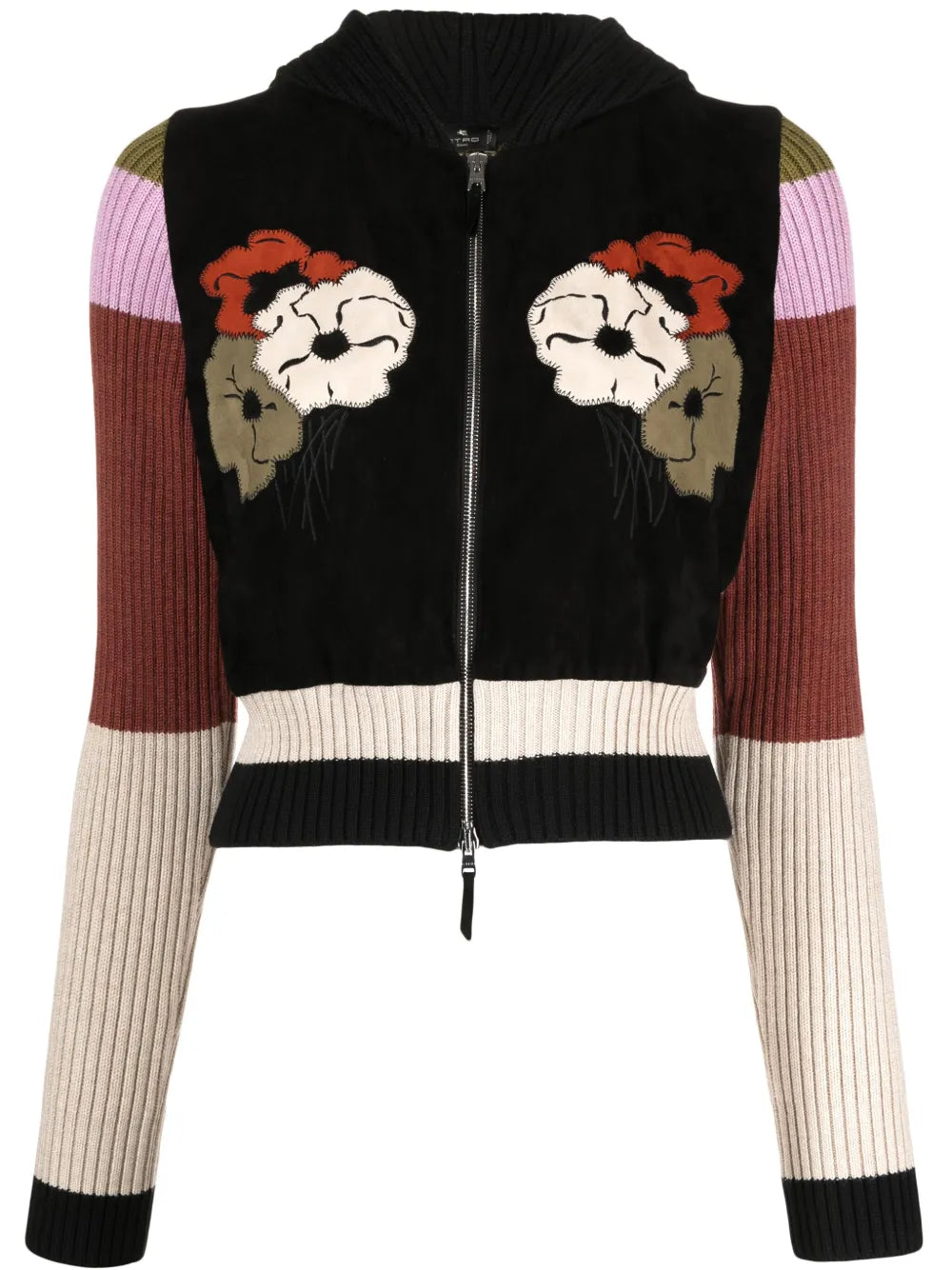 Hooded Wool Zip-Up Cardigan
