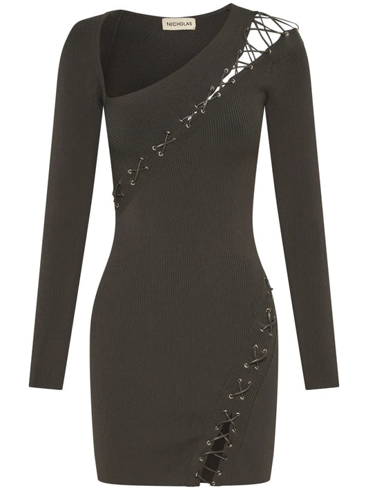 Channing Lace-Up Minidress