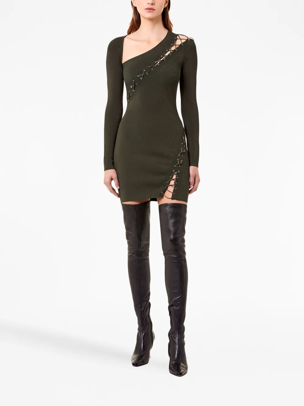 Channing Lace-Up Minidress