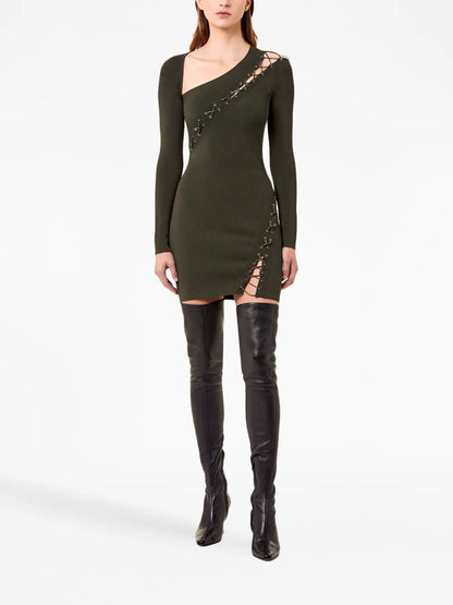 Channing Lace-Up Minidress