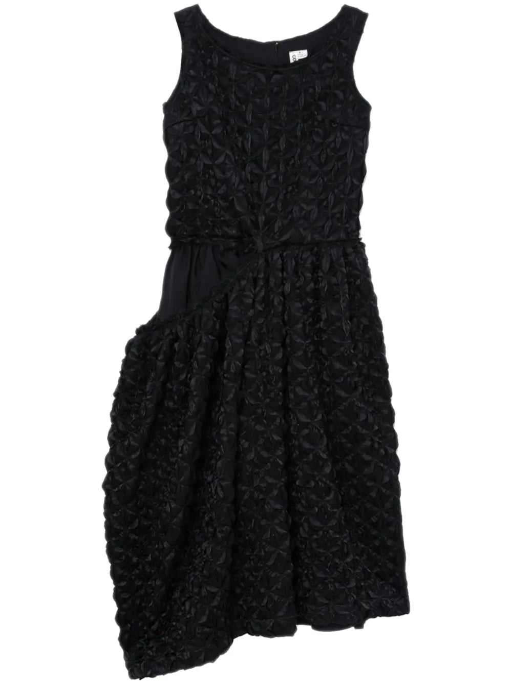 Floral-Appliqué Midi Dress
