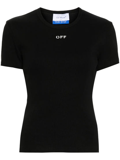 Off Stamp Ribbed-Knit Top