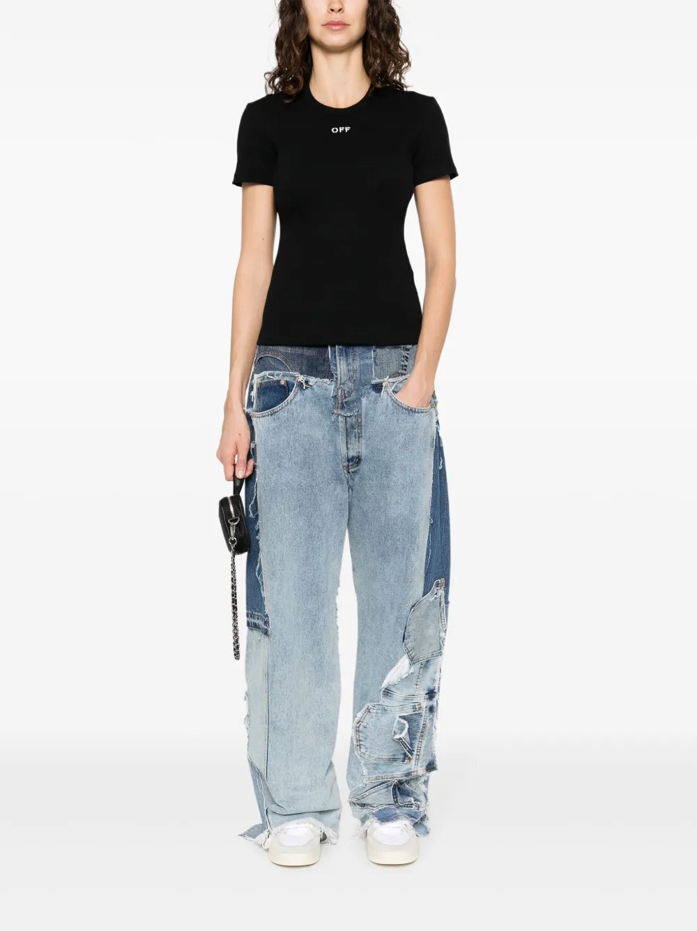 Off Stamp Ribbed-Knit Top