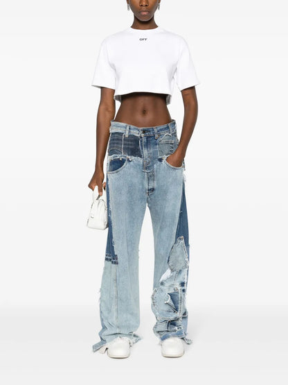 Off-Stamp Cropped T-Shirt