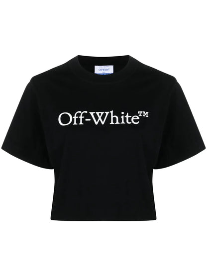 Bookish Logo-Print Cropped T-Shirt