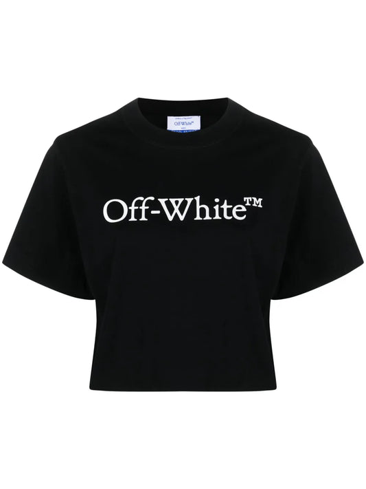 Bookish Logo-Print Cropped T-Shirt