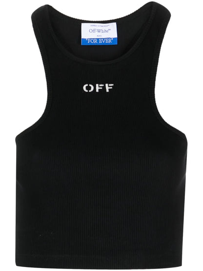Off-Stamp Ribbed Crop Top