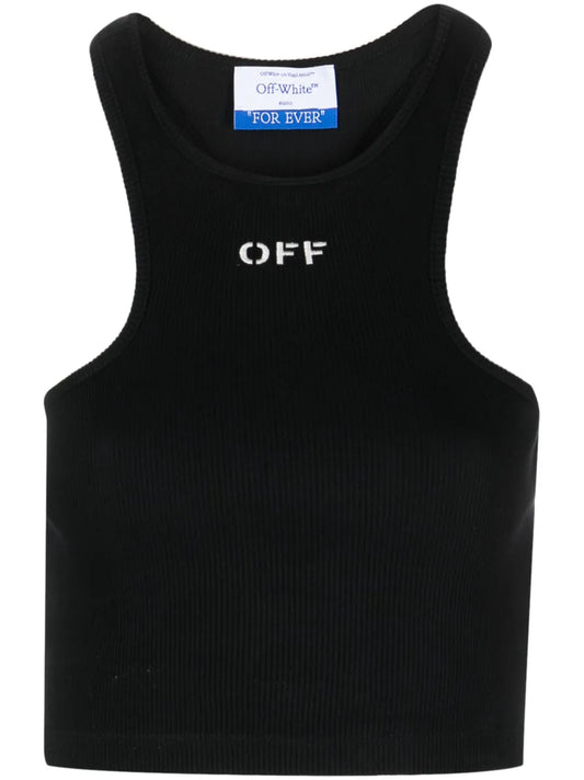 Off-Stamp Ribbed Crop Top
