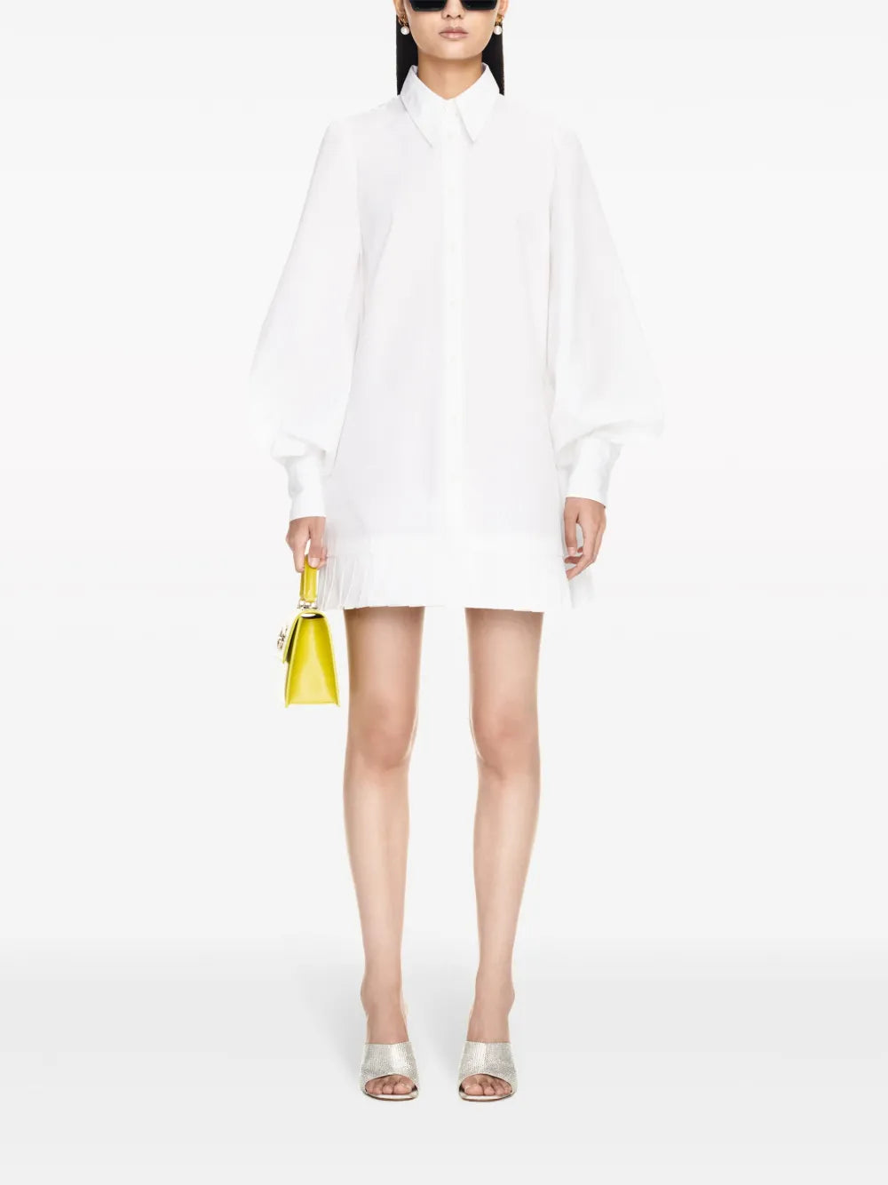 Poplin Pleated Shirt Dress