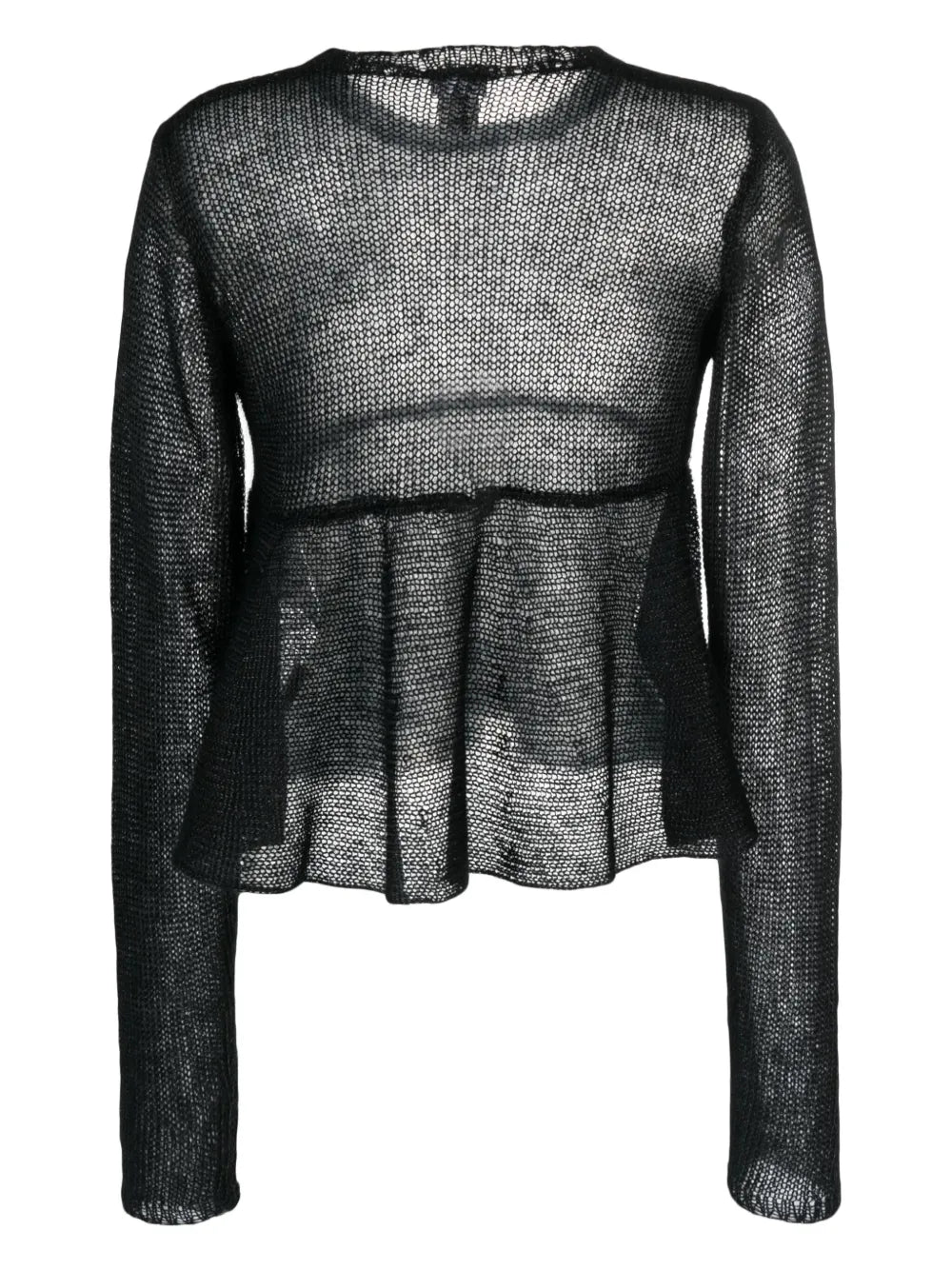 Flared-Hem Open-Knit Jumper