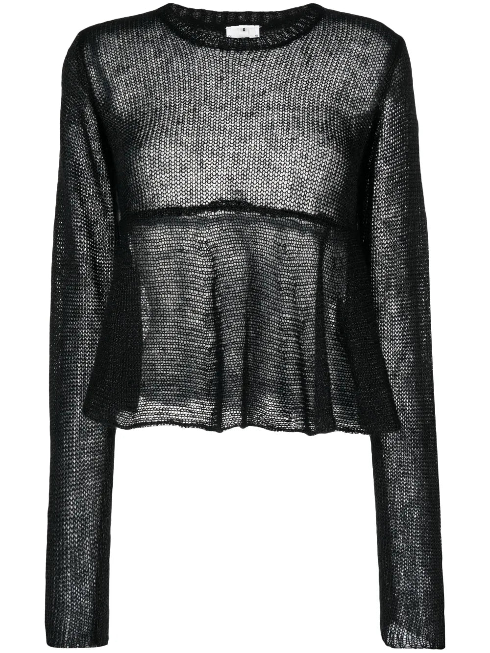 Flared-Hem Open-Knit Jumper