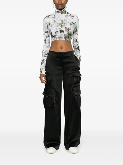 Satin Cargo Trousers
