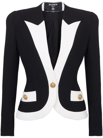 Two-Tone Crepe Blazer