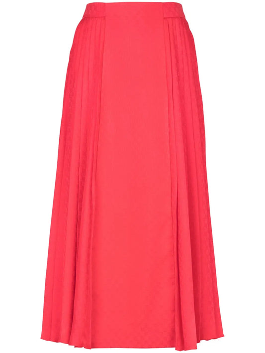 Mini Monogram Pleated Midi Skirt