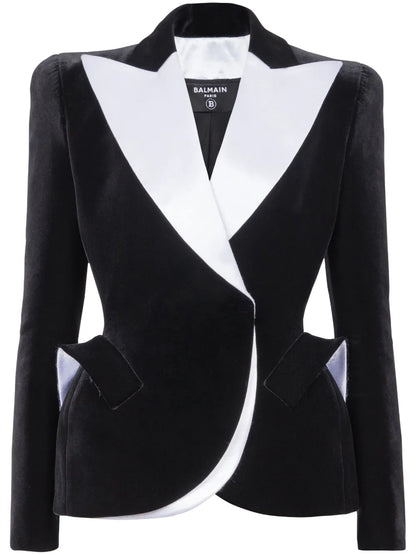 Two-Tone Velvet Blazer