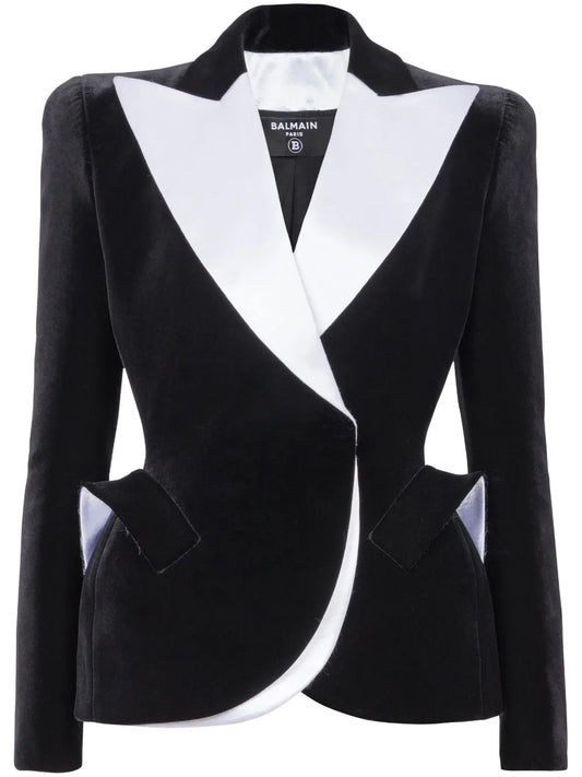 Two-Tone Velvet Blazer