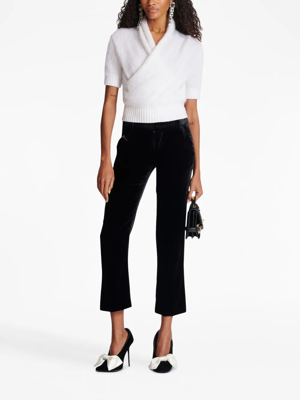 Cropped Velvet Trousers