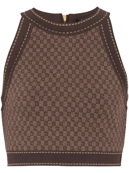 Monogram-Jacquard Cropped Top