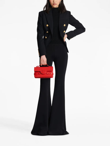Button-Detail Ribbed Top